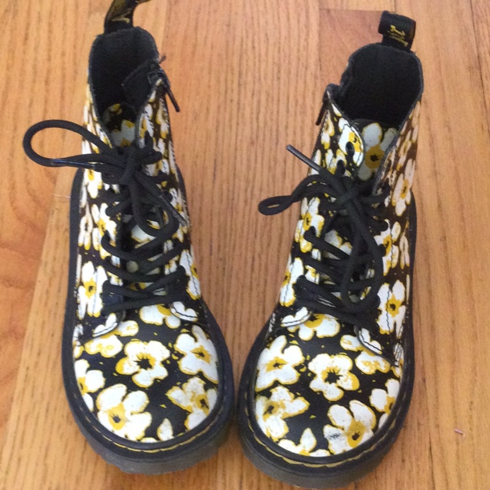 Dr. Martens Black and Yellow Combat Boots